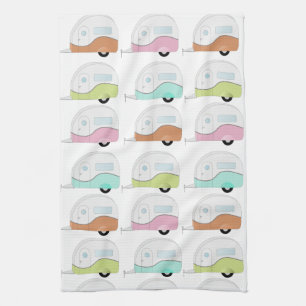 Retro Campers in Pastels Towel