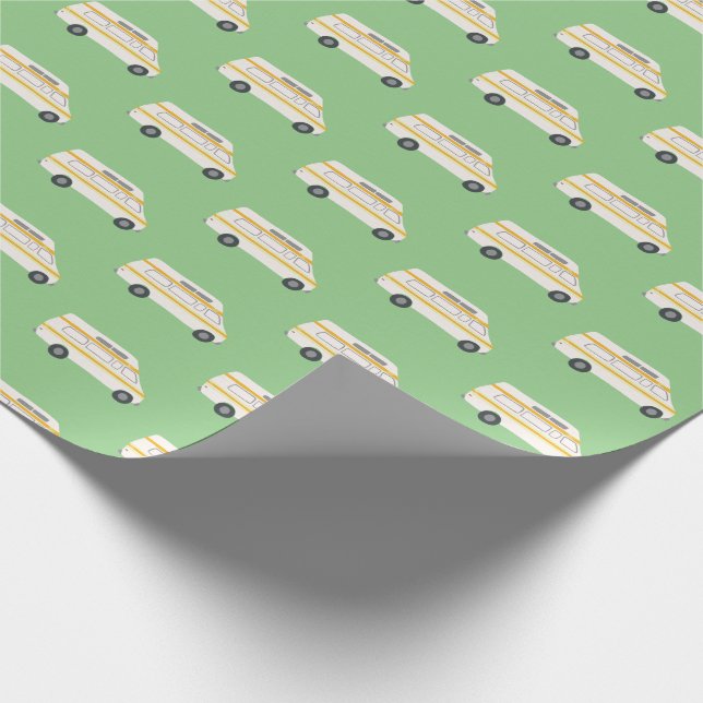 Retro Campervan Motorhome RV Van Green Wrapping Paper (Corner)