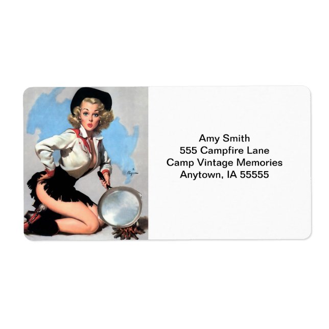 Retro Campfire Cook Pinup Label (Front)