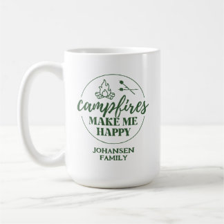 Retro Campfires Make Me Happy Coffee Mug