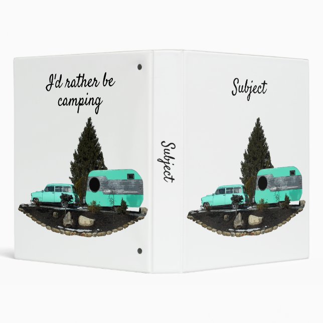 Retro Camping Car Trailer Binder (Background)