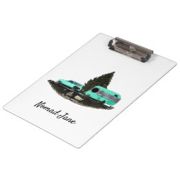 Retro Camping Car Trailer Clipboard