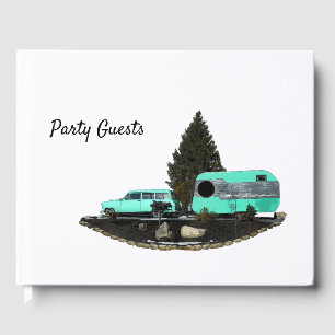 Retro Camping Car Trailer Guest Book