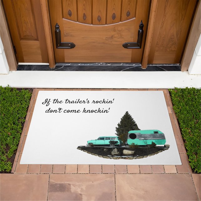 Retro Camping Car Trailer Nomad Door Mat (Outdoor)