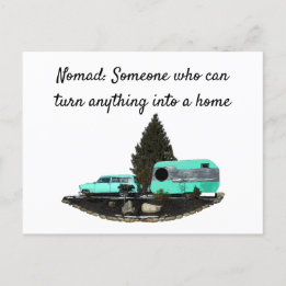 Retro Camping Car Trailer Postcard