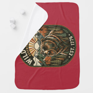 Retro Camping Hiking Outdoor Nature Lover Design Baby Blanket