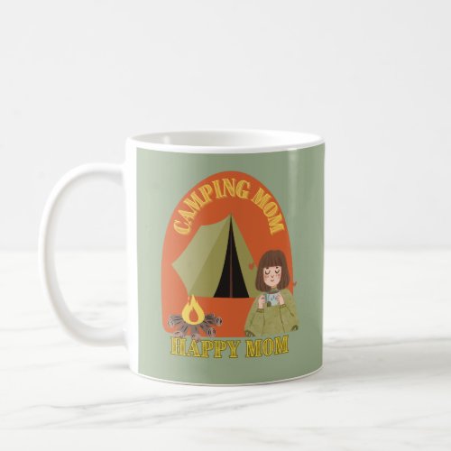 Retro camping mom drinking tea camper mama coffee mug