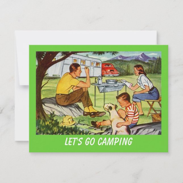 Retro CAMPING RALLY Vintage Campers Invitation (Front)