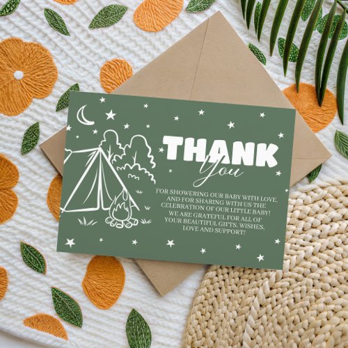 Retro Camping Shower Thank You Card