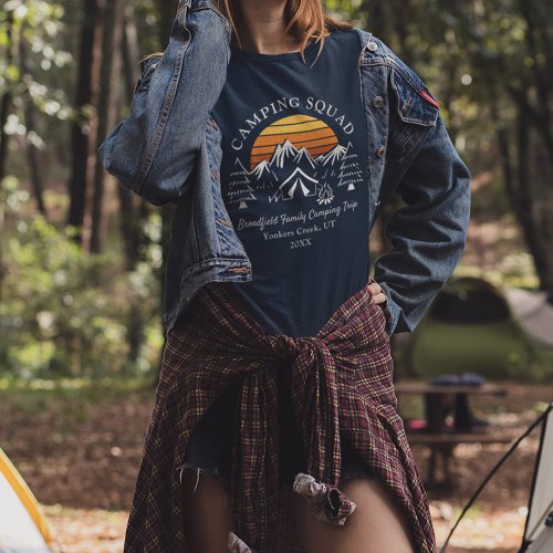 Retro Camping Squad Mom Matching Family T_Shirt
