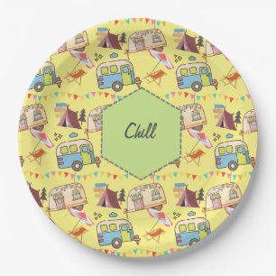 Retro Camping theme  Paper Plates