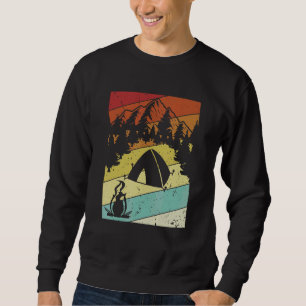 Retro Campsite Tents Glamping Camper Camping 2 Sweatshirt