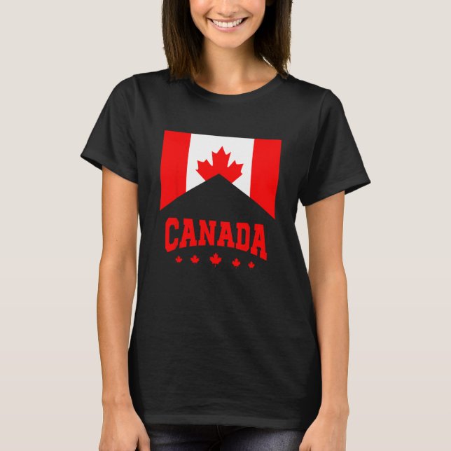 Retro Canada Flag Canadian Flag Canadian Roots Map T-Shirt (Front)