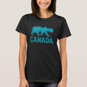 Retro Canada Grizzly Bear Nature Hiking Camping Vi T-Shirt