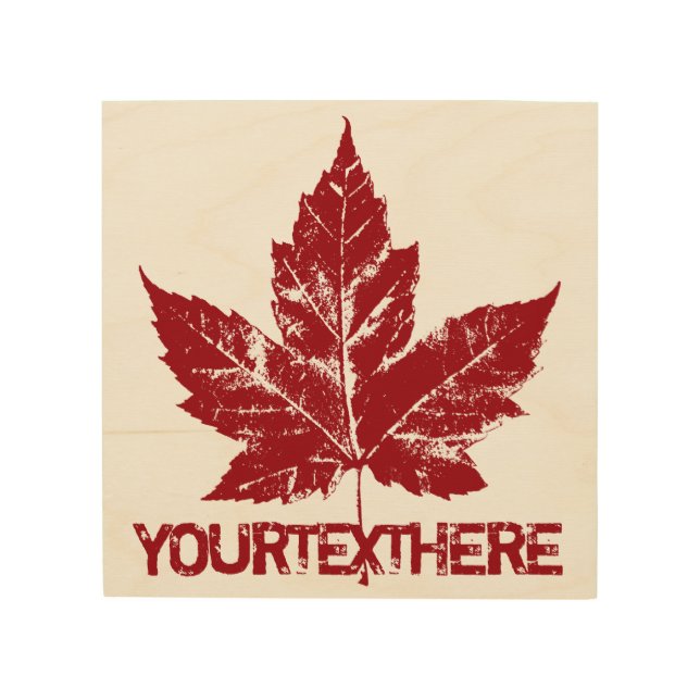 Retro Canada Wood Art Personalized Wooden Wall Art (Front)