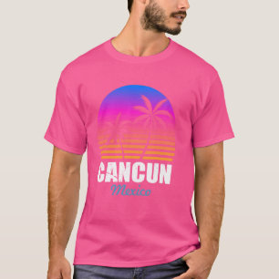 Retro Cancun Mexico Sunset Vintage Vacation Souven T-Shirt