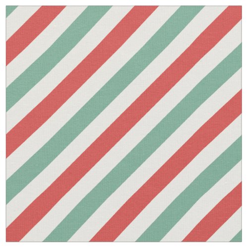 Retro Candy Cane Christmas Stripes Red Green Fabric