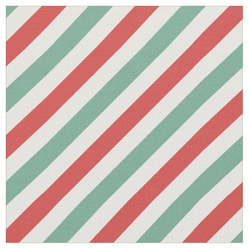 Retro Candy Cane Christmas Stripes Red Green Fabric