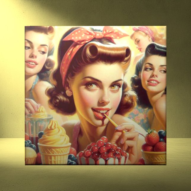 Retro Candy Girls Ceramic Tile (Creator Uploaded)