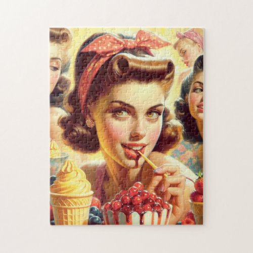 Retro Candy Girls Jigsaw Puzzle