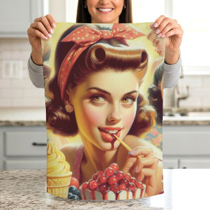 Retro Candy Girls Kitchen Towel