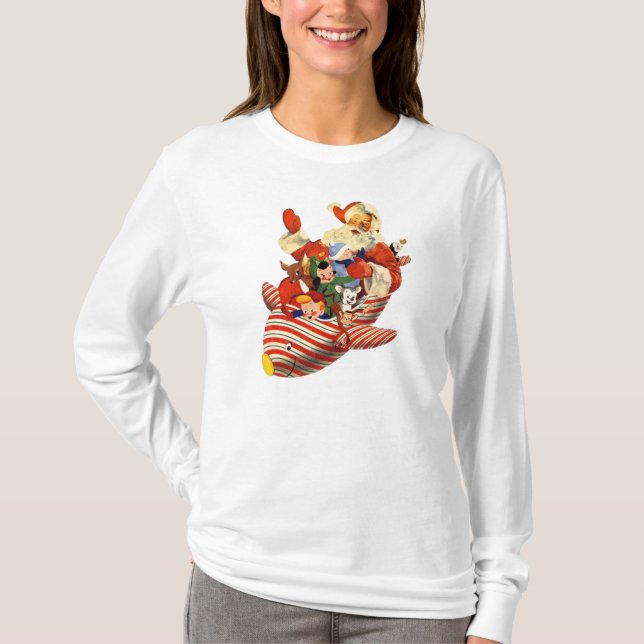 Retro Candy Rocket Santa Shirt (Front)
