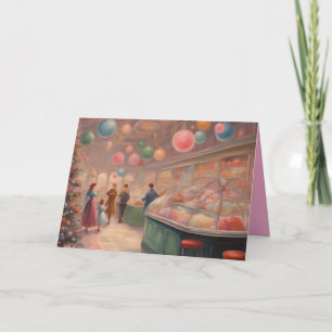 Retro Candy Sore during the Christmas holidays Card