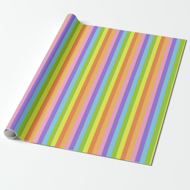 Retro Candy Stripe Wrapping Paper (Unrolled)