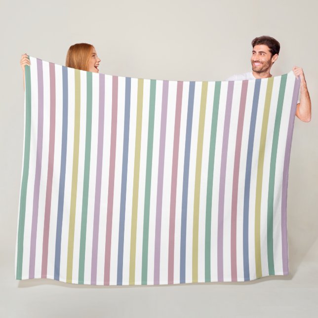 Retro Candy Stripes  Fleece Blanket (In Situ)