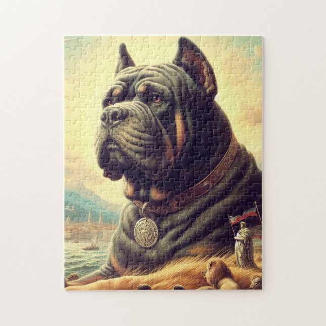 Retro Cane Corso Painting Jigsaw Puzzle (Vertical)