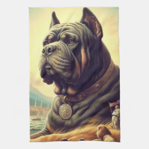 Retro Cane Corso Painting Kitchen Towel