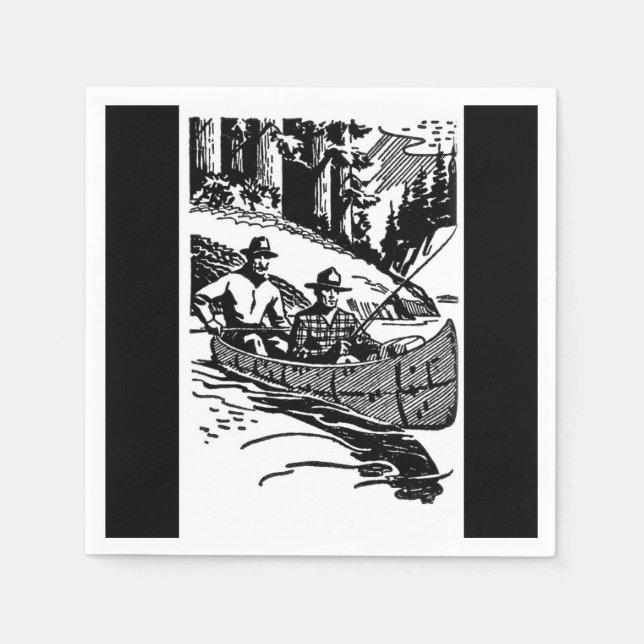 Retro Canoeing Napkins (Front)