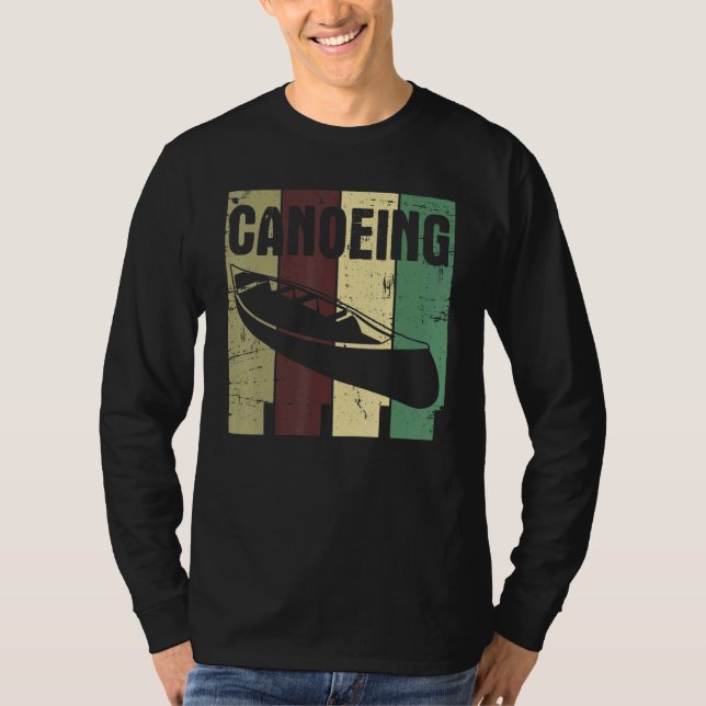 Retro Canoeing Paddle Paddling Canoeist Kayak Kaya T-Shirt (Front)