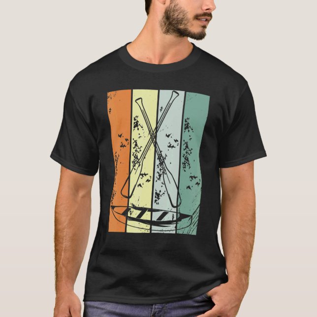 Retro Canoeing Paddle Paddling Canoeist Kayak Kaya T-Shirt (Front)
