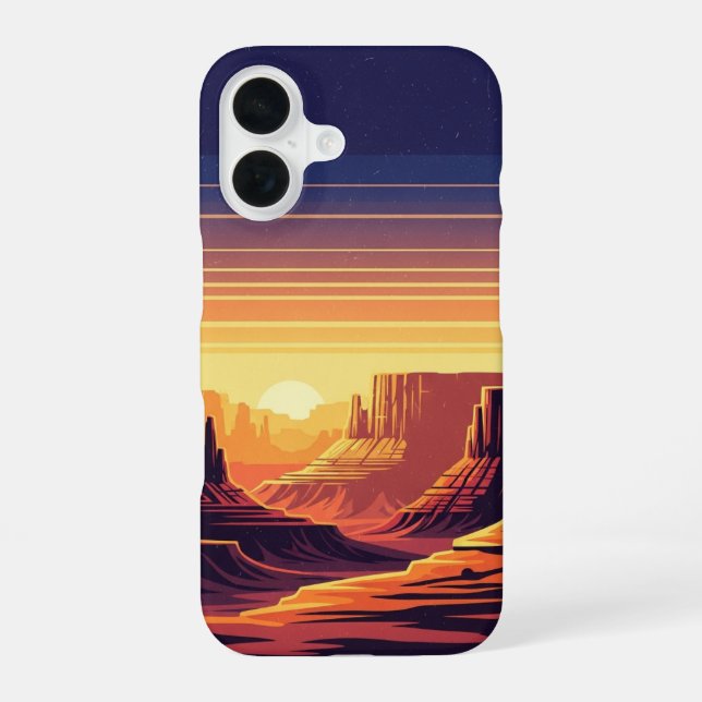 Retro Canyon Layers iPhone Case (Back)