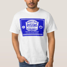 Retro Cape Breton Oysters Label T-Shirt - Blue