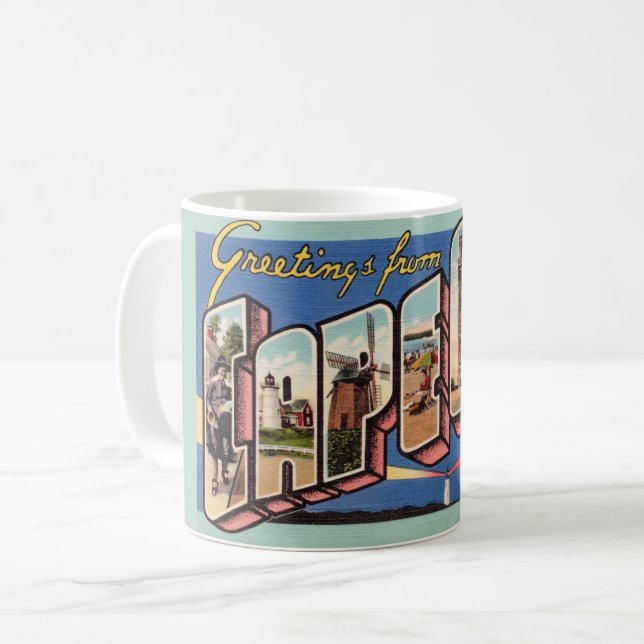 Retro Cape Cod Coffee Mug (Front Left)