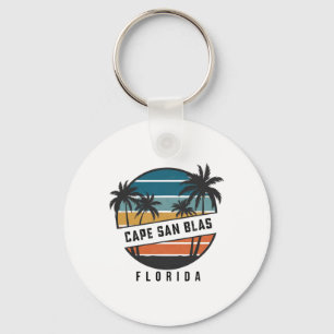 Retro Cape San Blas Florida Surfboard Surfing Keychain