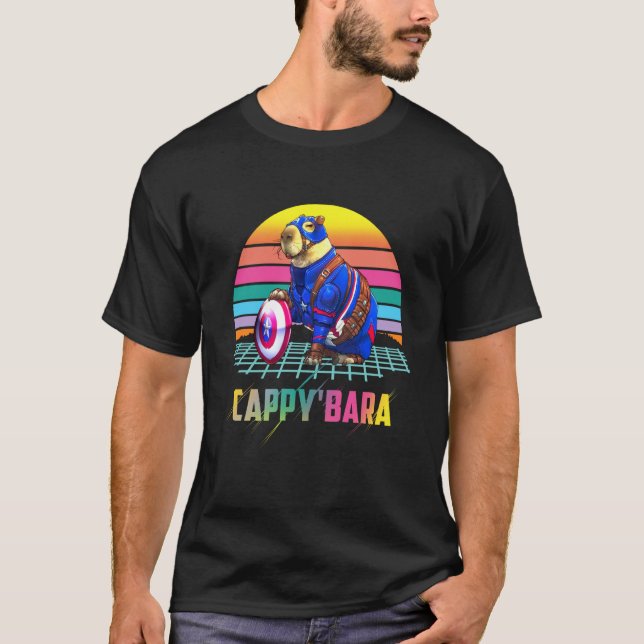 Retro Cappy'bara  Rodent Animal Humor T-Shirt (Front)