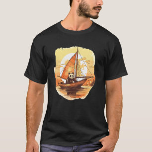 Retro Captain Panda Summer Sailing Boat T-Shirt