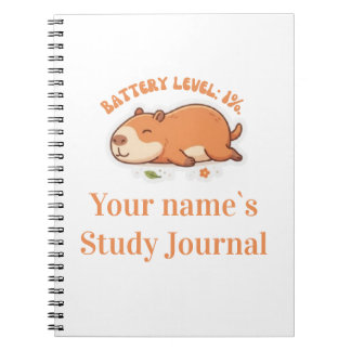 Retro Capybara Battery Level 1% Notebook