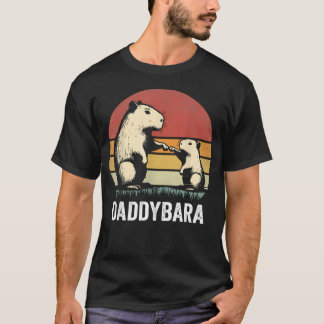 Retro Capybara Dad And Son Bumps Funny Capybara T-Shirt