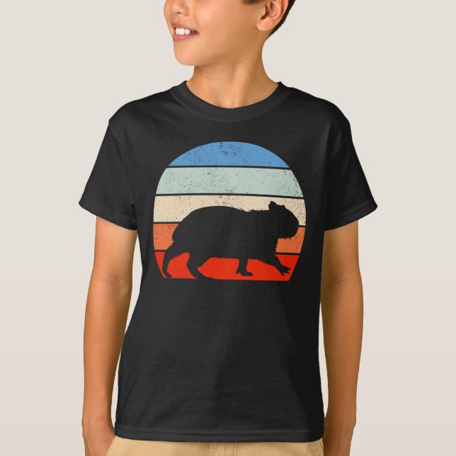 Retro Capybara Lover Vintage Zoo Animal T-Shirt (Front)