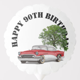 Retro Car 90th Happy Birthday Balloon