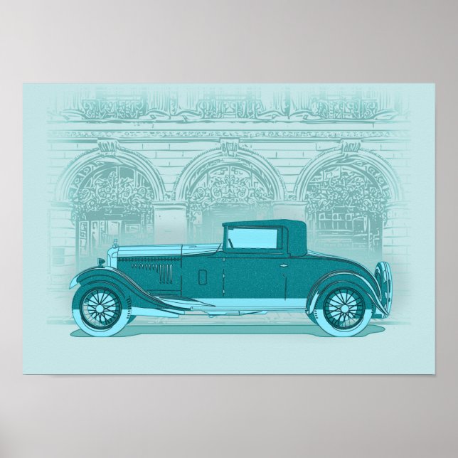 Retro Car Artwork  Poster (Front)