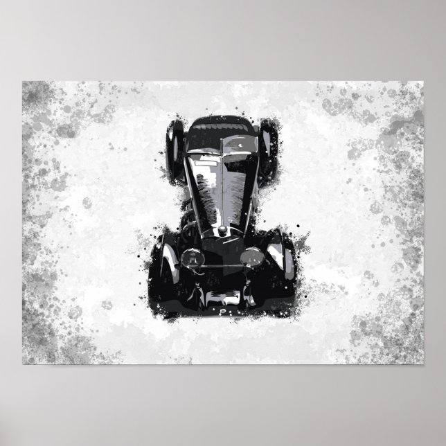 Retro Car Artwork Poster (Front)
