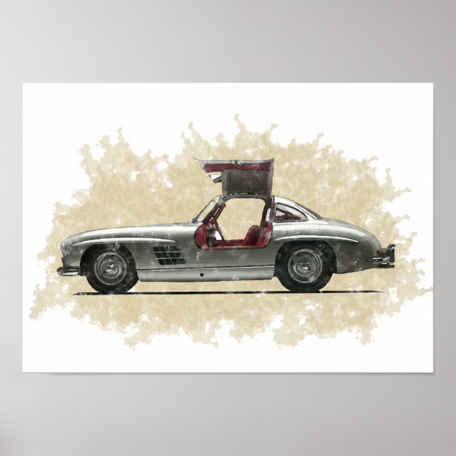 Retro Car Artwork Poster (Front)
