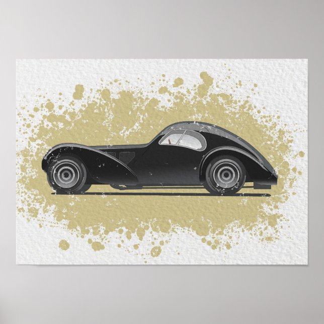 Retro Car Artwork Poster (Front)
