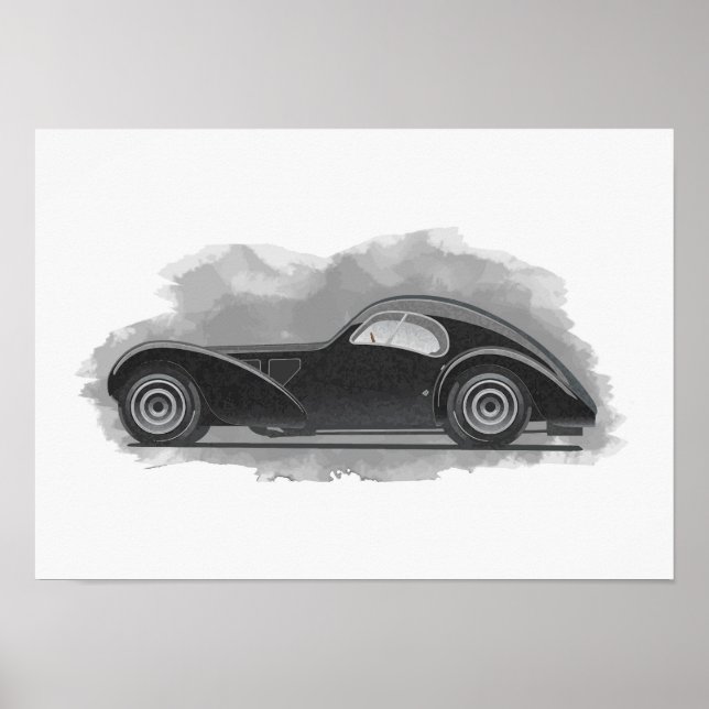 Retro Car Artwork Poster (Front)