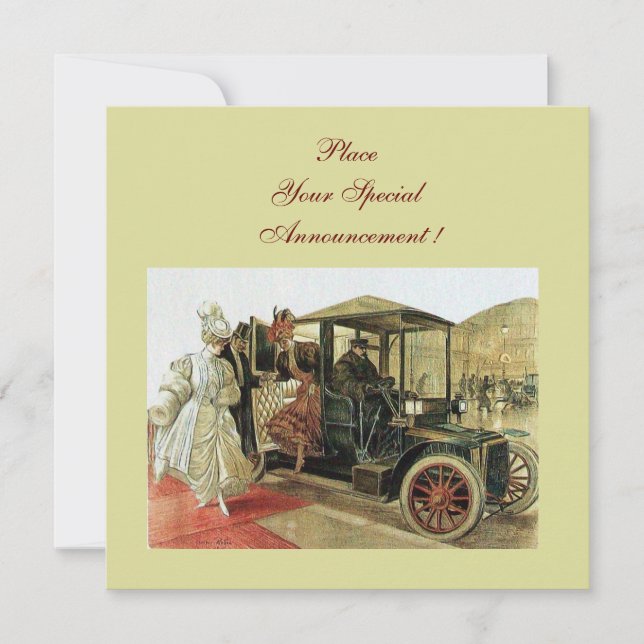 RETRO CAR , AUTO RESTORATION 2,red yellow Announcement (Front)